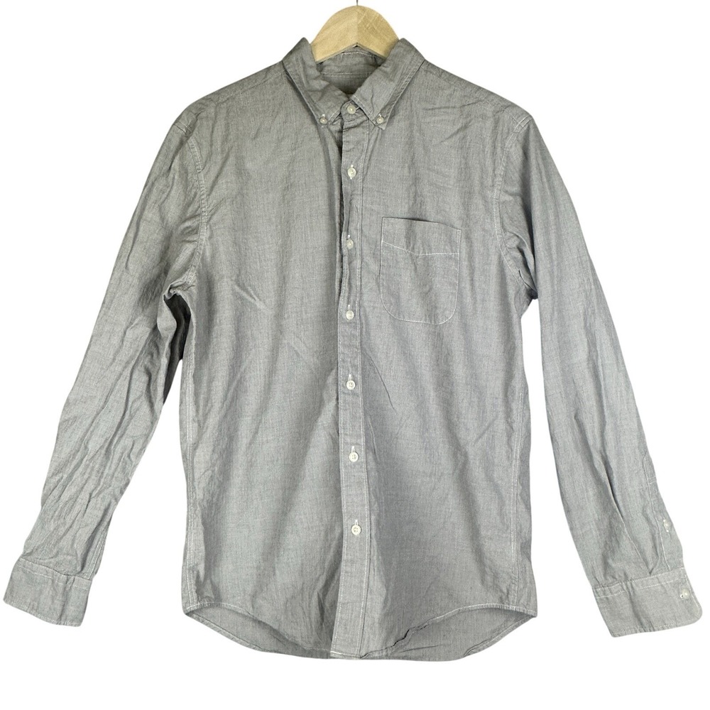 American Eagle Mens Button Down Shirt Gray Long Sleeve Casual M